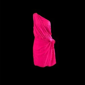 SHEIN Vibrant Pink One-Shoulder Dress